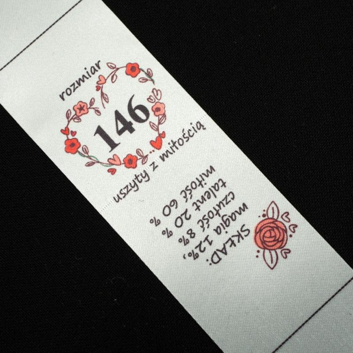 Mädchen Textillabel - Größe 134 - 4 Stck Set