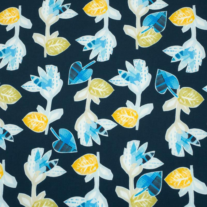 GEOMETRISCHE BLUMEN / navy- Softshell