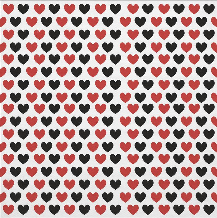 KISSENPANEL - ROT-SCHWARZE HERZCHEN - HOME DECOR PREMIUM 