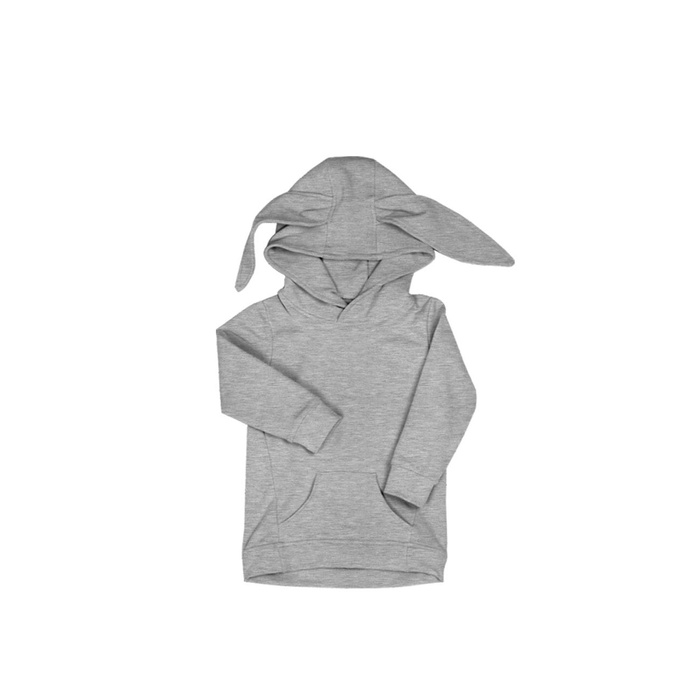 KID'S HOODIE BUNNY (PARIS) - MELANGE LIGHT GREY - sewing set