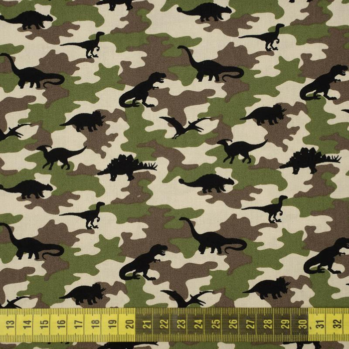MINI DINO / CAMOUFLAGE OLIVE - POPLIN 100% cotton