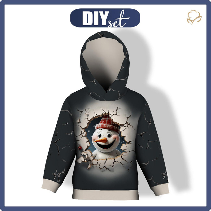 DZIECIĘCA BLUZA Z KAPTUREM (ALEX) - HAPPY SNOWMAN - zestaw do uszycia (86/92)