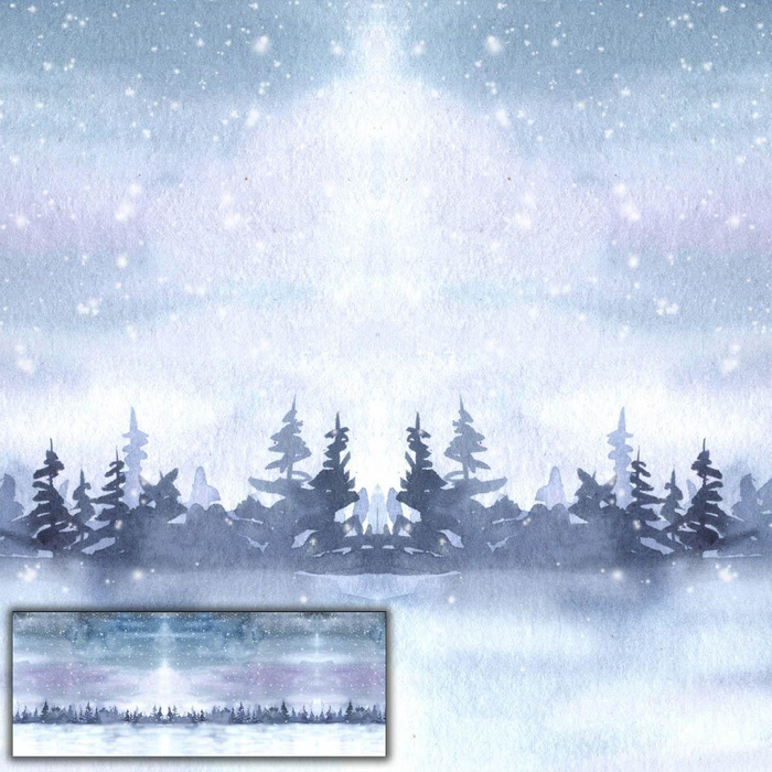 ZIMNÍ KRAJINA VZ.2 (MALOVANÝ LES) - panel (80cm x 155cm) teplákovina