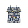 Bardot neckline blouse (SARA) - DAISIES DENIM IMITATION WZ. 1 - sewing set