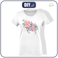 WOMEN’S T-SHIRT - WILD ROSE FLOWERS PAT. 1 (BLOOMING MEADOW) - single jerseY L