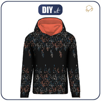 BLUZA DAMSKA (POLA) CLASSIC Z KAPTUREM - LISTKI WZ. 3 / czarny - zestaw do uszycia