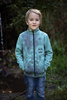 PAINTED PEONIES / navy - light brushed knitwear