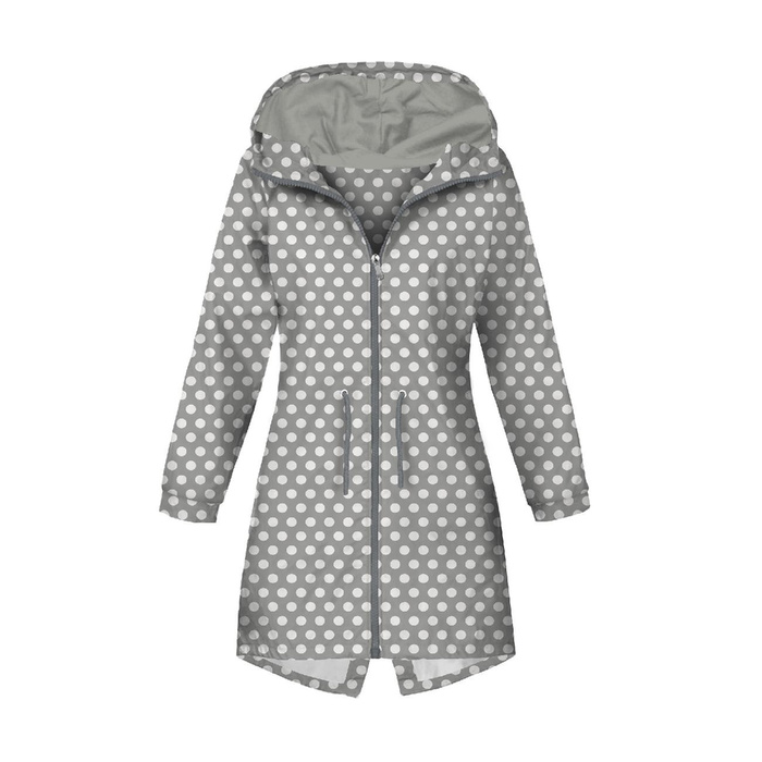 DAMENPARKA (ANNA) - WEIßE TUPFEN / grau - Softshell S