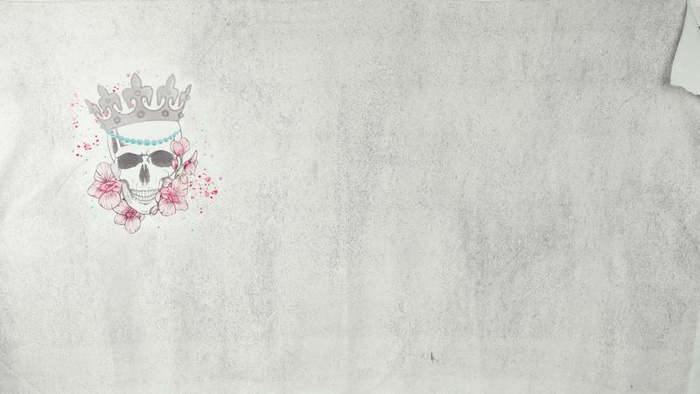 SKULL QUEEN / concrete - panoramic panel looped knit 