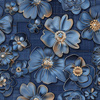 DENIM FLOWERS wz.1/ BLUE