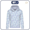 BLUZA DAMSKA (POLA) CLASSIC Z KAPTUREM - LODOWE KWIATY (ZACZAROWANA ZIMA) - dzianina pętelkowa 