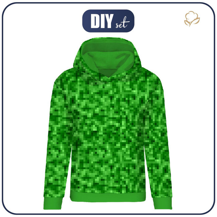 BLUZA DAMSKA (POLA) CLASSIC Z KAPTUREM - PIKSELE WZ. 2 / zielony - dzianina pętelkowa XXXL