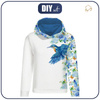 CLASSIC WOMEN’S HOODIE (POLA) - KINGFISHERS AND LILACS (KINGFISHERS IN THE MEADOW) / white - looped knit fabric - L