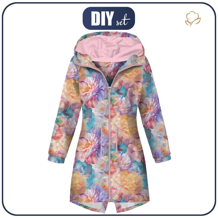 DAMENPARKA (ANNA) - PASTEL FLOWERS WZ.19 - Softshell XXL