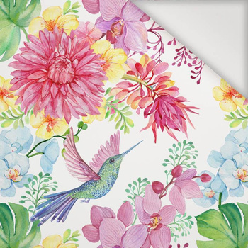 HUMMINGBIRDS AND FLOWERS - Waterproof woven fabric