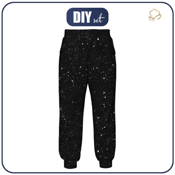 JOGGERY DAMSKIE (NOEMI) - BETON / czarny - zestaw do uszycia XXL