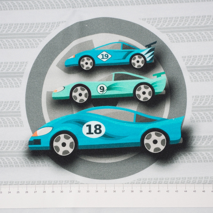 FAST WHEELS / blue - panel looped knit 