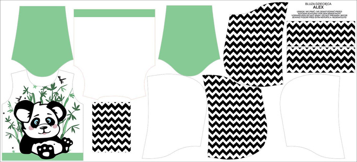 DĚTSKÁ MIKINA S KAPUCÍ (ALEX) - PANDA AMELKA - teplákovina 146/152