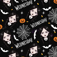 WEDNESDAY Halloween wz.1- single jersey s elastanem ITY