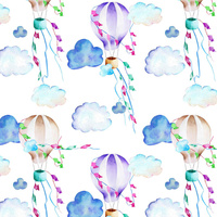 HOT AIR BALLOONS (COLORFUL TRANSPORT) - single jersey with elastane