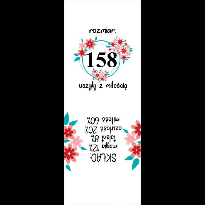 Wszywka dziewczęca "KWIATY" PL - Komplet 9 szt / Rozmiar do wyboru