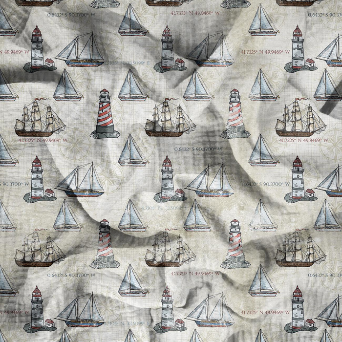 By the Sea Wz. 5 - Cotton muslin