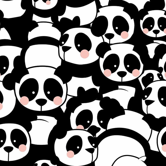 PANDAS / rosa - schnelltrocknende Webware