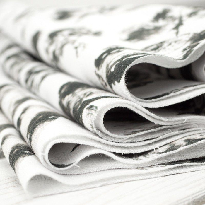 SZARE LIŚCIE / biała - dresówka pętelkowa SP250