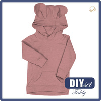 KINDER HOODIE TEDDY (PARIS) - MELANGE ROSENQUARZ - Nähset (86/92)
