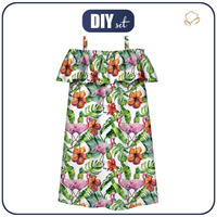 Bardot šaty (LILI) - TROPICKÁ PŘÍRODA - Sada šití