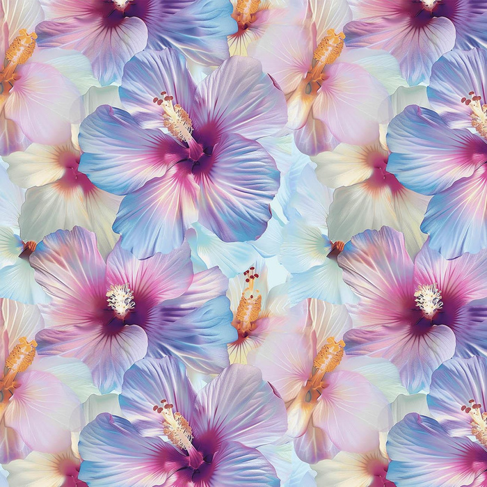 PASTEL FLOWERS WZ.11 - looped knit fabric