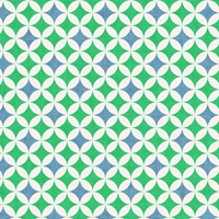 ROSETTES / blue - green - Cotton woven fabric