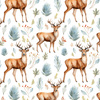 PASTEL REINDEER - tkanina bawełniana