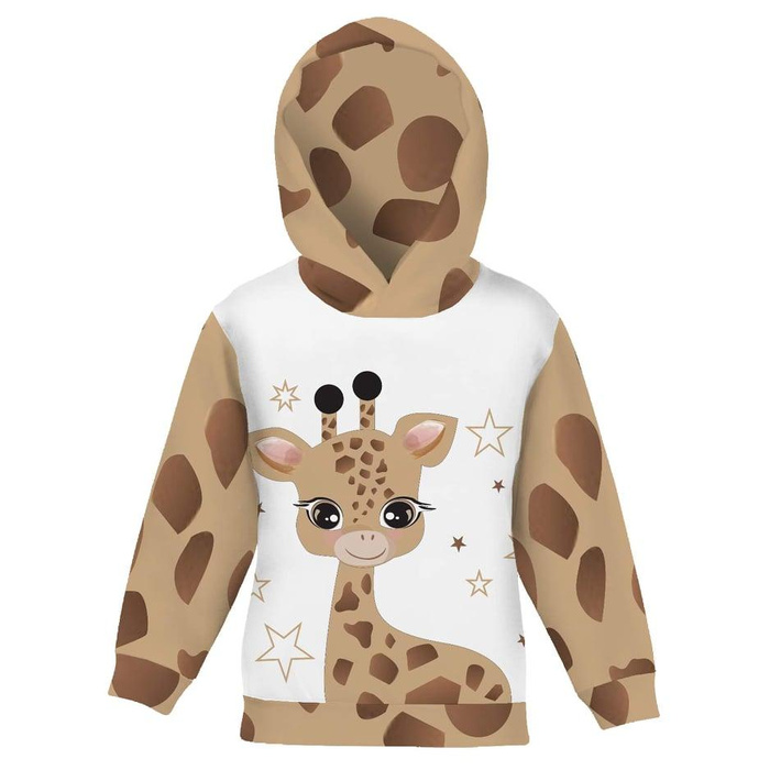 KID'S HOODIE (ALEX) - GIRAFFE SUSIE - looped knit fabric (122/128)