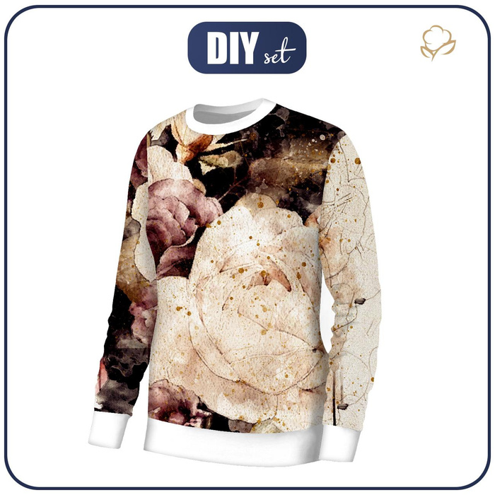 BASIC DAMEN SWEATSHIRT (HANA) - WATERCOLORS FLOWERS MS. 4 - Sommersweat - XXL