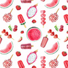 WASSERMELONEN MIX - Baumwoll Webware