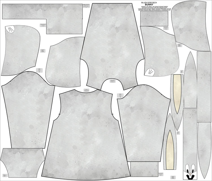 KID'S HOODIE  "PARIS" (110/116) - BUNNY - sewing set 
