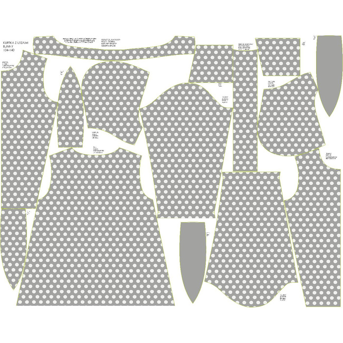 KINDERJACKE BUNNY (ZOE) - WEIßE TUPFEN / grau - Nähset