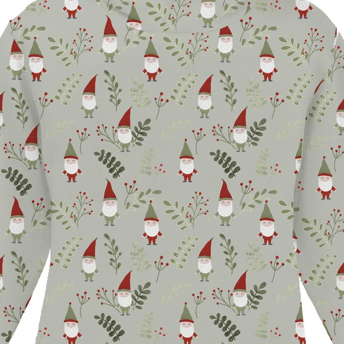 KID'S HOODIE (ALEX) - DWARFS AND FERN (FOREST DWARFS) /LIGHT KHAKI - sewing set