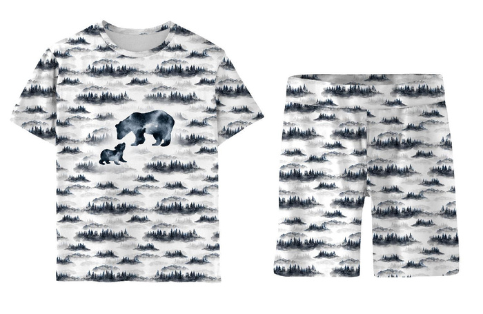 DĚTSKÉ PYŽAMO "ADA" - MEDVĚD / HORY - BAMBUS SINGLE JERSEY S ELASTANEM  (110/116)