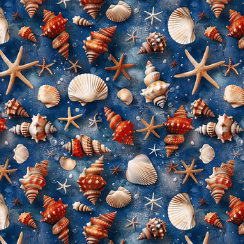 By the Sea Wz. 6 - Woven Fabric for tablecloths