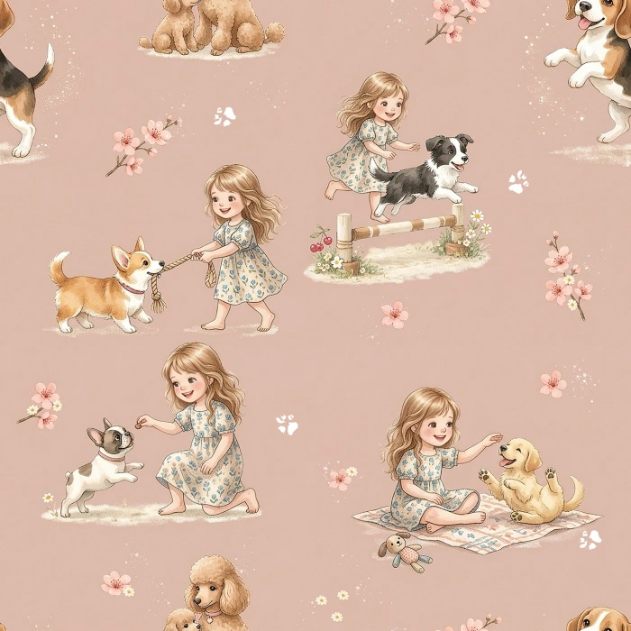 DOGGY & GIRL - Minky plush
