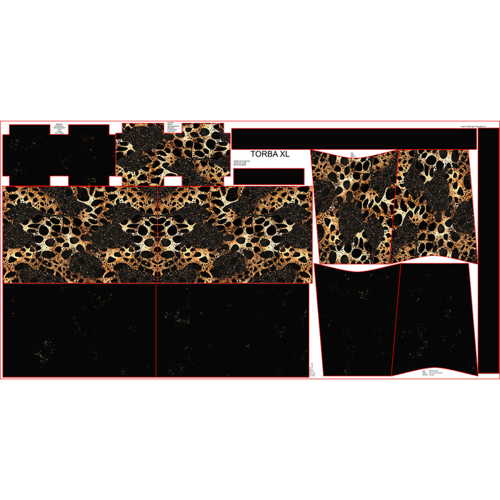 XL bag with in-bag pouch 2 in 1 - Black & Gold Glamour wz.2 - sewing set