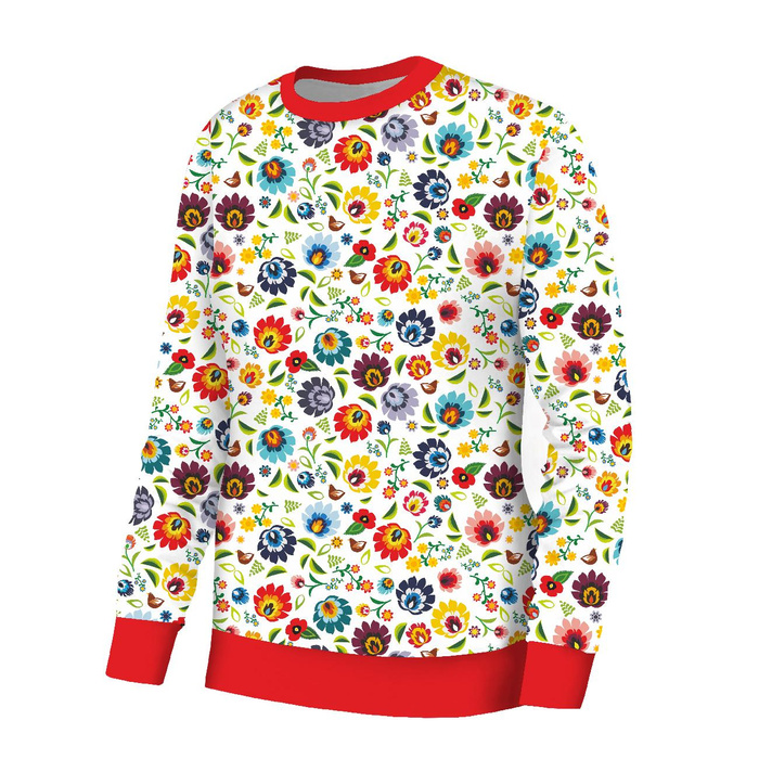 BASIC DAMEN SWEATSHIRT (HANA) - LOWICZ FOLKLORE / weiß - Sommersweat - L