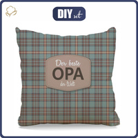 PILLOW 45X45 -  DER BESTE OPA DER WELT / check retro - sewing set