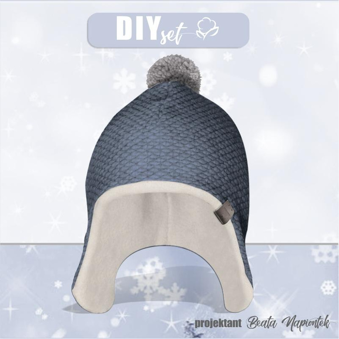 Fliegermütze - BOUCLE - JEANS / grau / Größe 40-49