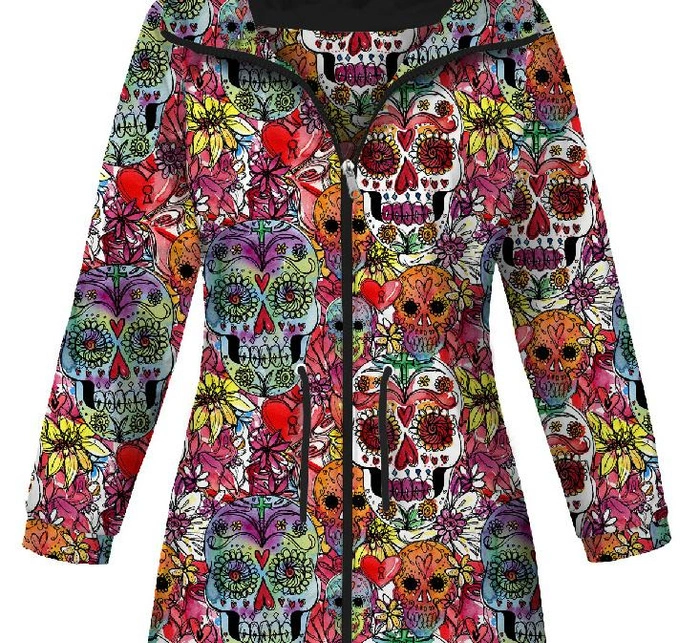 DAMENPARKA (ANNA) - TOTENKÖPFE Ms. 4 / bunt (DIA DE LOS MUERTOS) - Softshell XXL