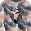 CLASSIC WOMEN’S HOODIE (POLA) - BAT / CLOUDS (ENCHANTED NIGHT) - looped knit fabric - S