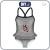 Girl's swimsuit - ALWAYS BEAUTIFUL (GLITTER BUTTERFLIES) / ACID WASH GREY 86-92