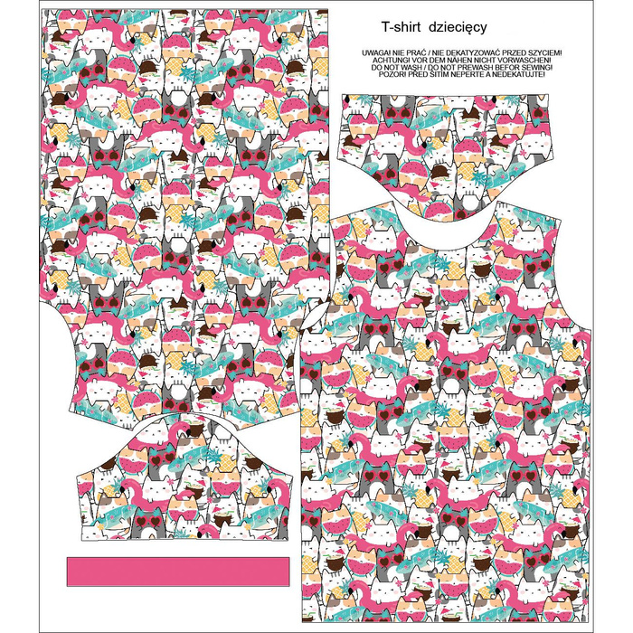 KID’S T-SHIRT - SUMMER CATS PAT. 1 - sewing set (116/122)